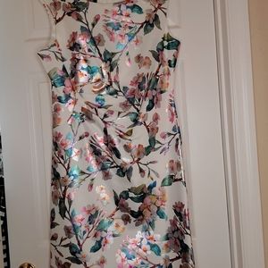 Sleek Cherry Tree White Dress, Size 14